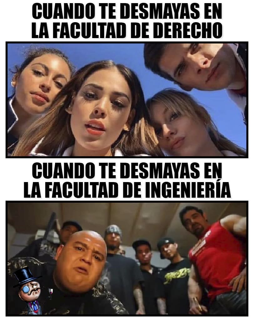 Cuando te desmayas en la facultad de derecho. Cuando te desmayas en la facultad de ingeniería.