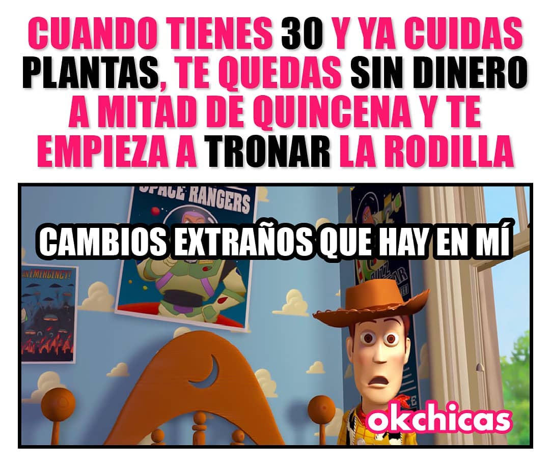 Cuando tienes 30 y ya cuidas plantas, te quedas sin dinero a mitad de quincena y te empieza a tronar la rodilla.  Cambios extraños que hay en mí.