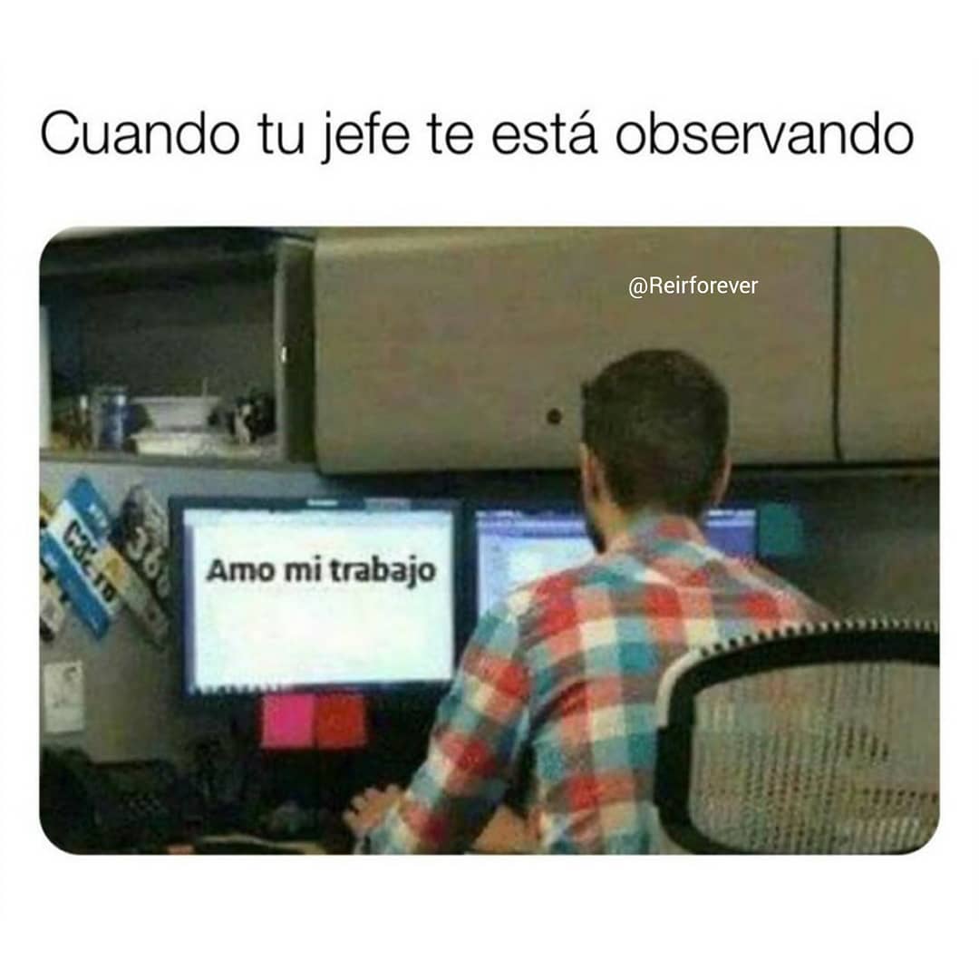 Cuando Tu Jefe Te Está Observando Amo Mi Trabajo Memes 3211