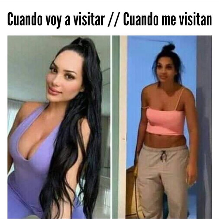 Cuando voy a visitar. // Cuando me visitan.