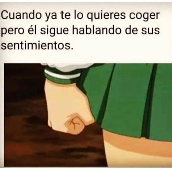 Cuando ya te lo quieres coger pero él sigue hablando de sus sentimientos.