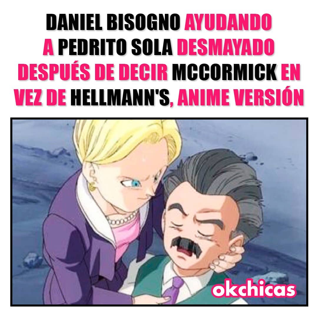 Daniel Bisogno ayudando a Pedrito Sola desmayado después de mccormick en va de hellmann's, anime version.