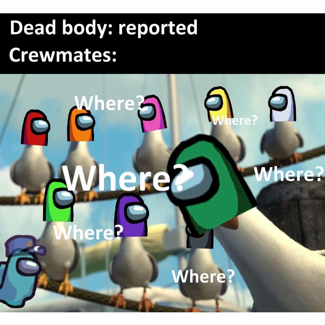 Dead body: Reported. Crewmates: Where?