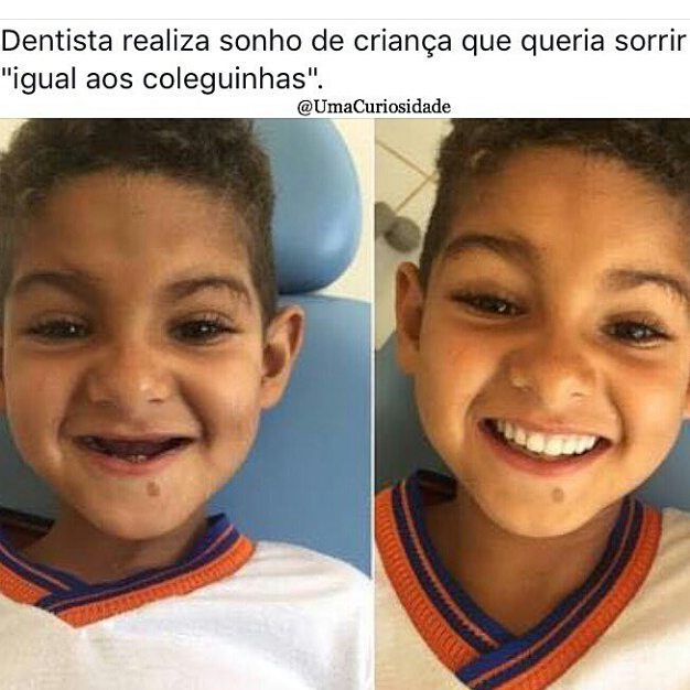 Dentista realiza sonho de criança que queria sorrir "igual aos coleguinhas".