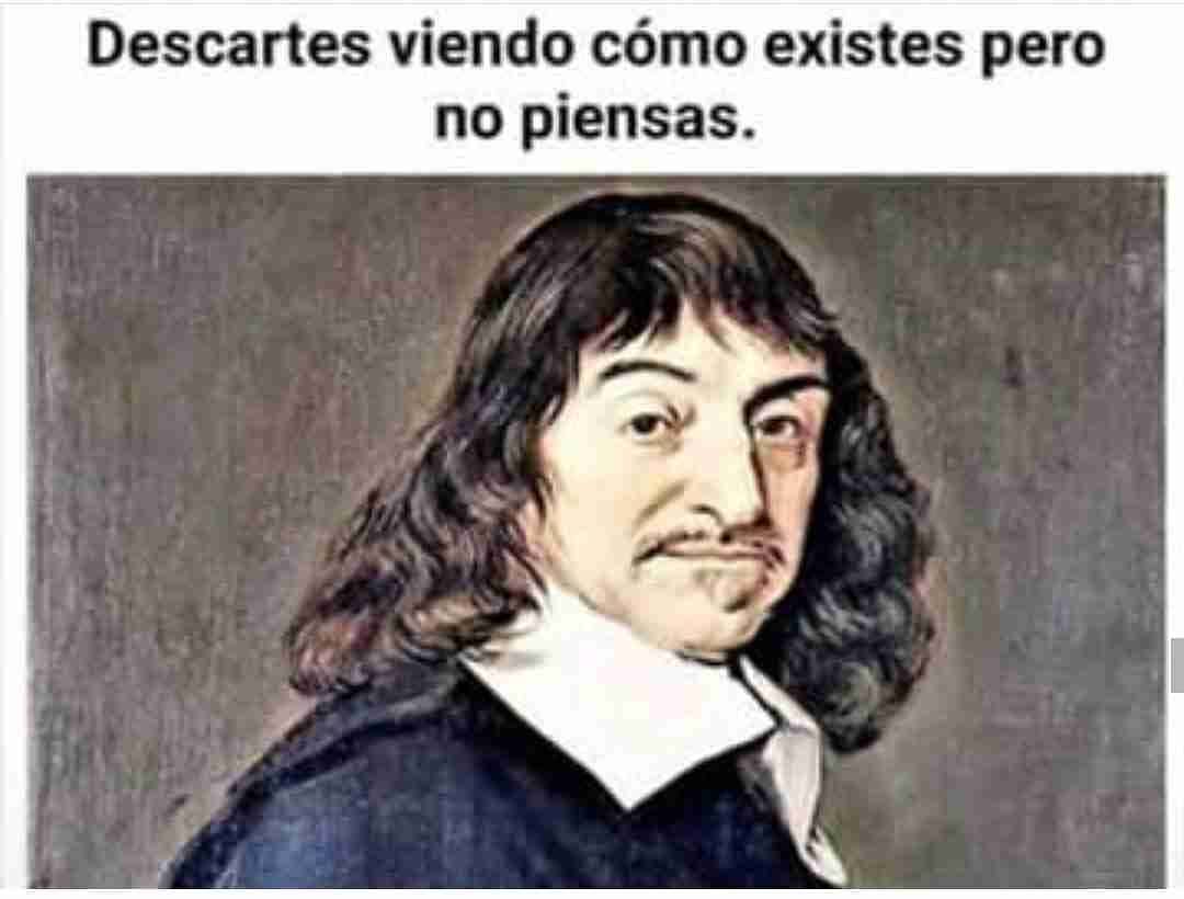Descartes viendo cómo existes pero no piensas.