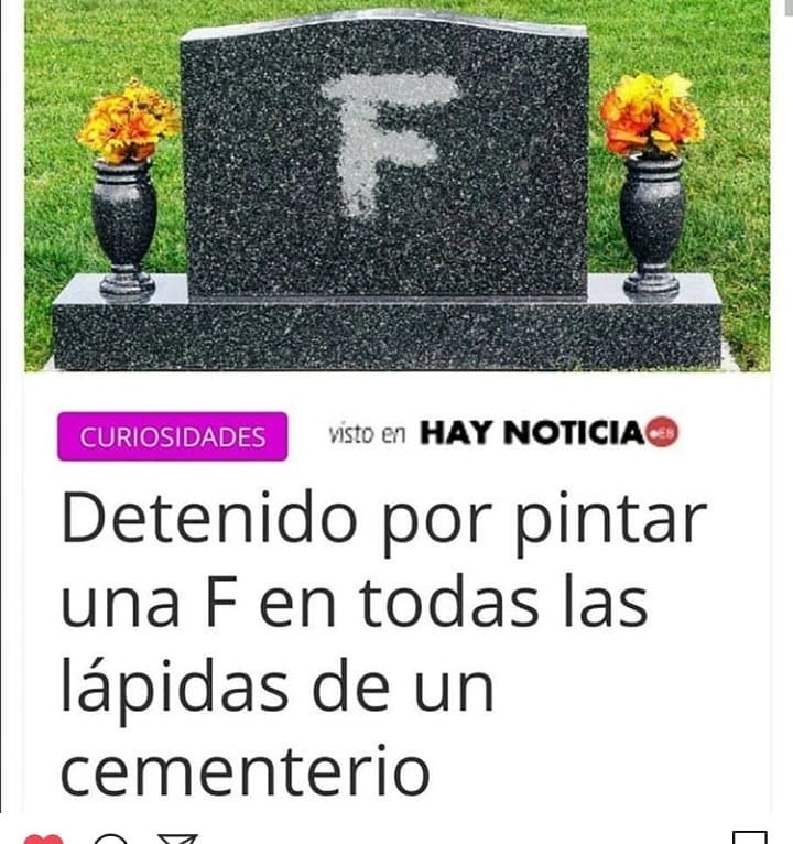 Detenido por pintar una F en todas las lápidas de un cementerio.