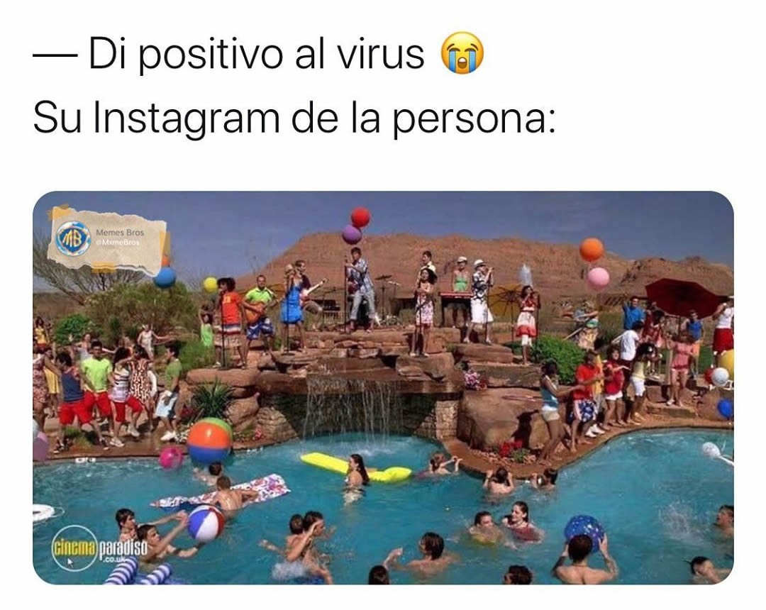Di positivo al virus. Su Instagram de la persona: