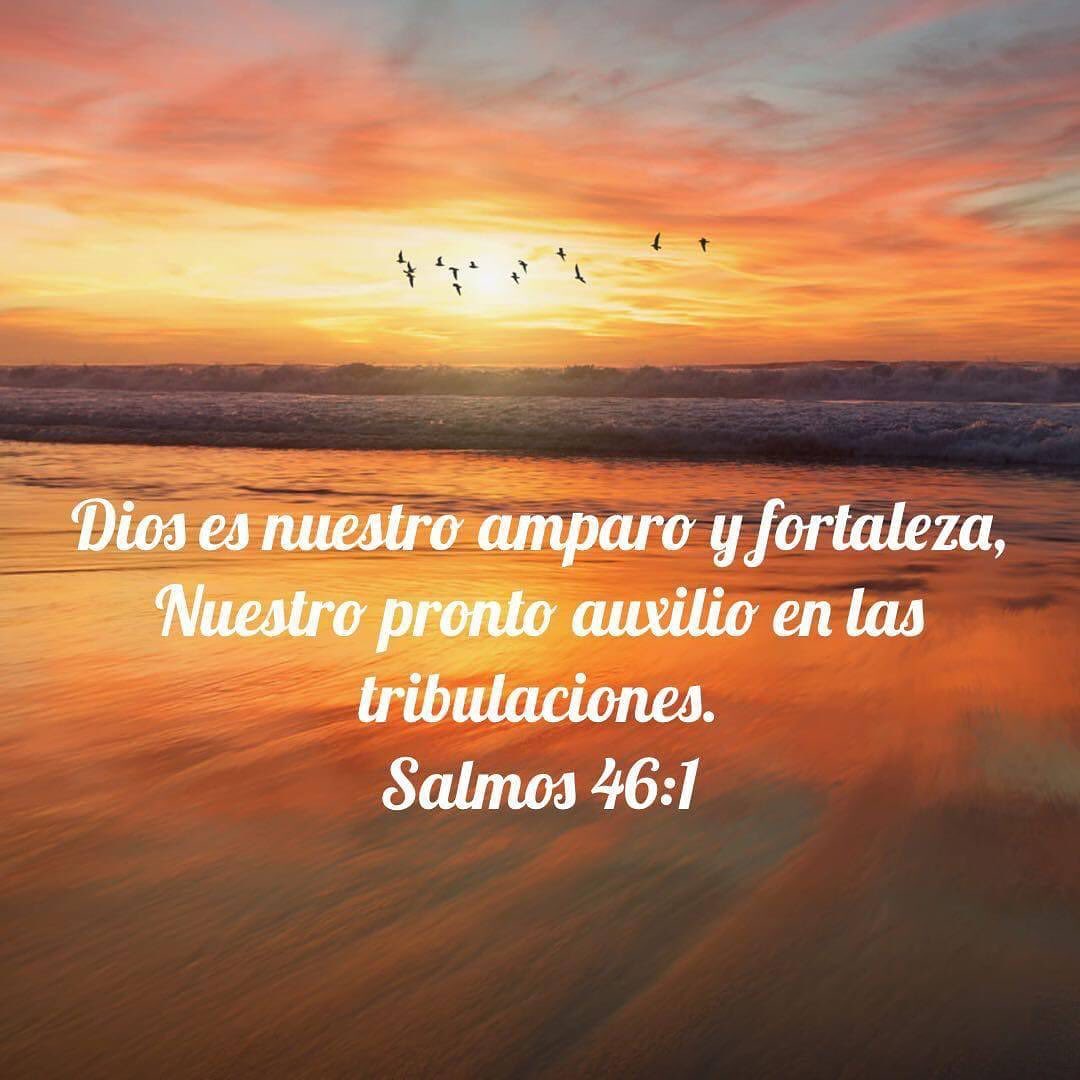 Dios es nuestro amparo y fortaleza. Nuestro pronto auxilio en las tribulaciones. Salmos 46:1.