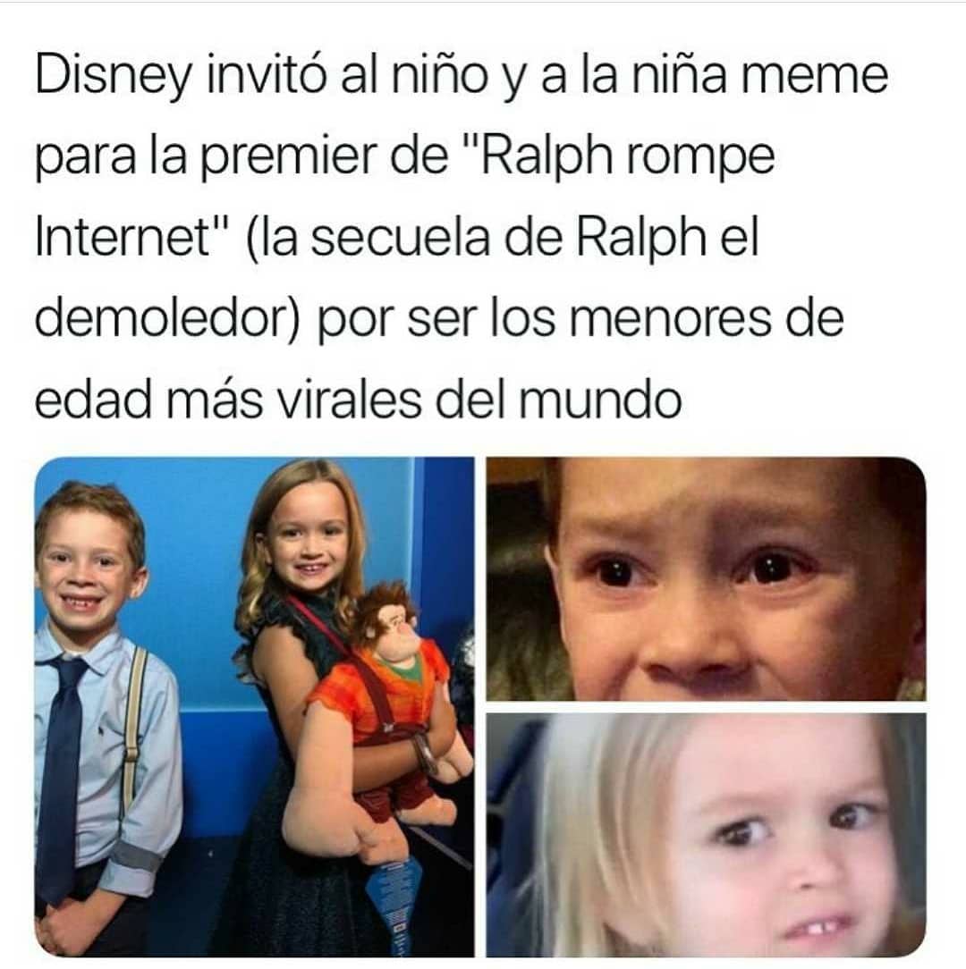 Disney invitó al niño y a la niña meme para la premier de "Ralph rompe Internet" (la secuela de Ralph el demoledor) por ser los menores de edad más virales del mundo.
