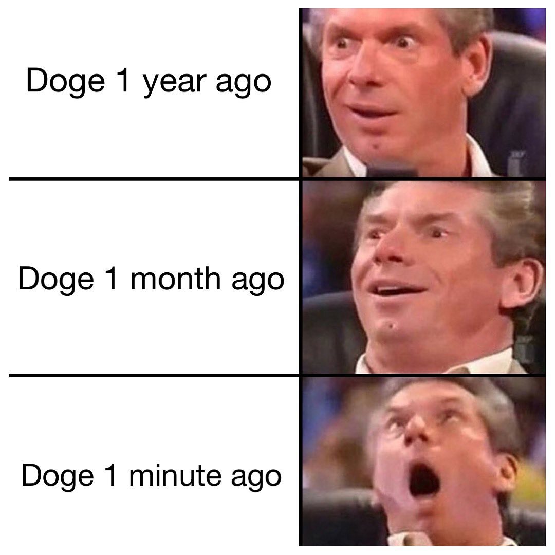 Doge 1 year ago.  Doge 1 month ago.  Doge 1 minute ago.