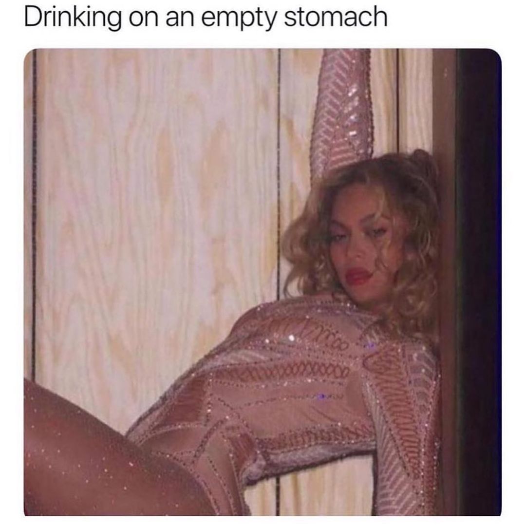 Drinking on an empty stomach.