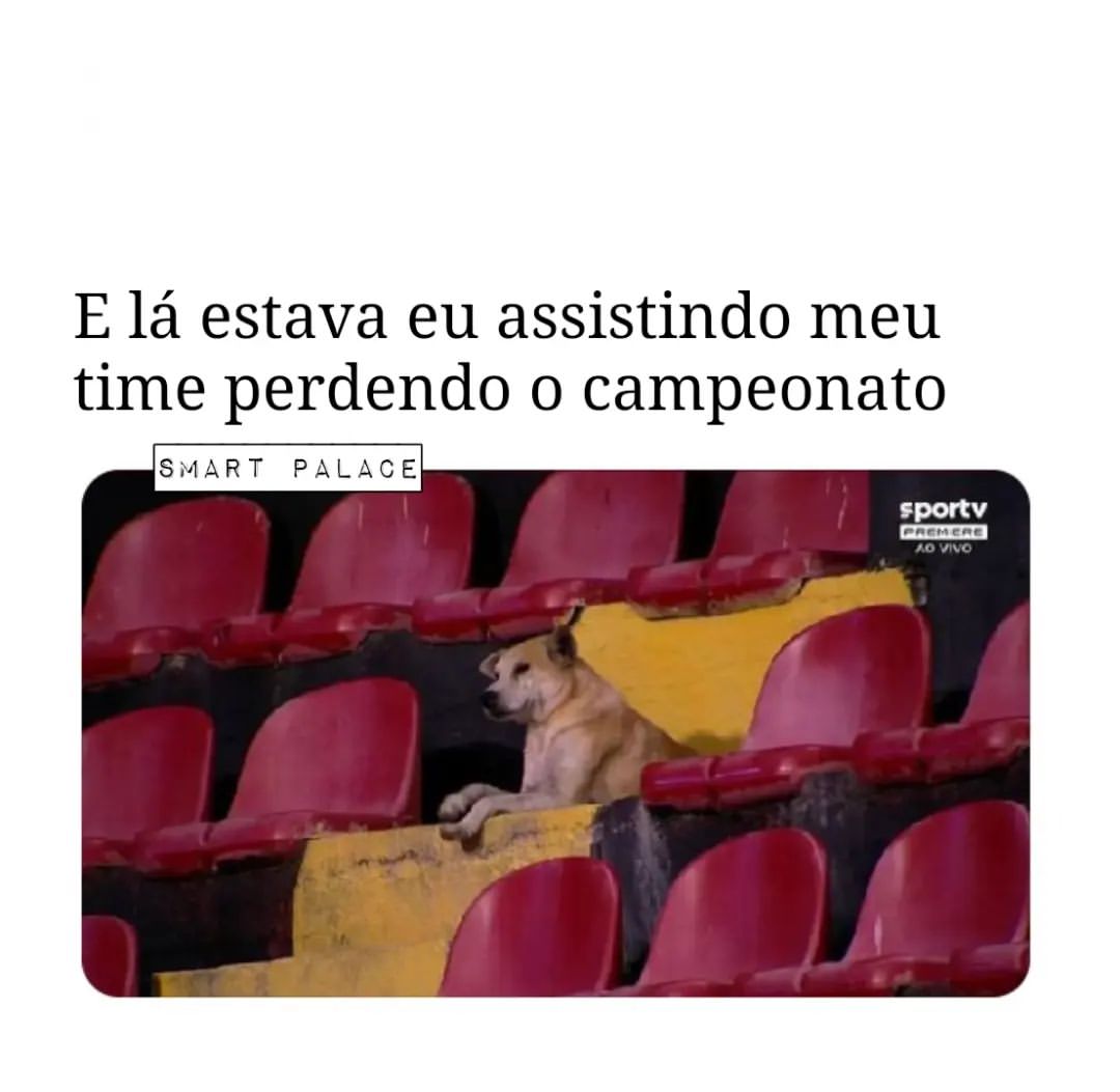 E lá estava eu assistindo meu time perdendo o campeonato.