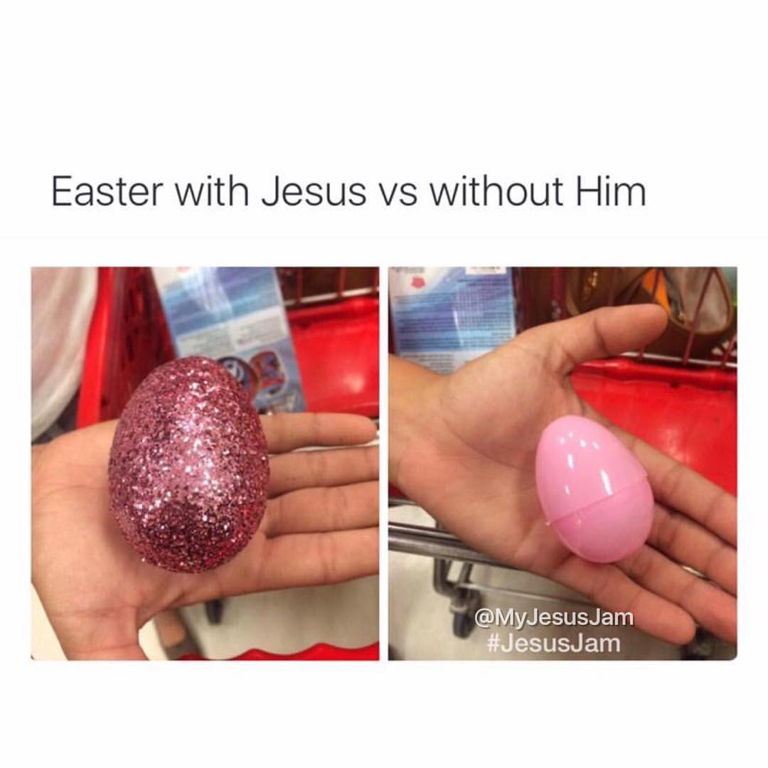 Easter with Jesus vs without him.