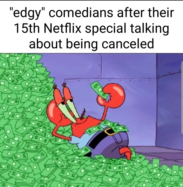 "Edgy" comedians after their 15th Netflix special talking about being canceled.