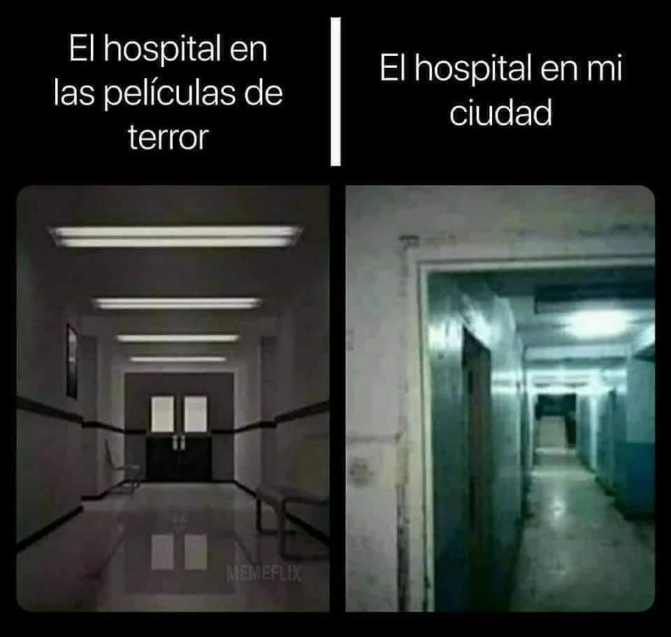 El hospital en las películas de terror. El hospital en mi ciudad.