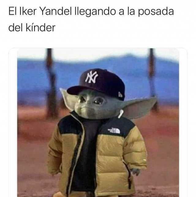 El Iker Yandel llegando a la posada del kínder.