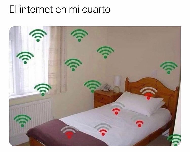 El internet en mi cuarto.
