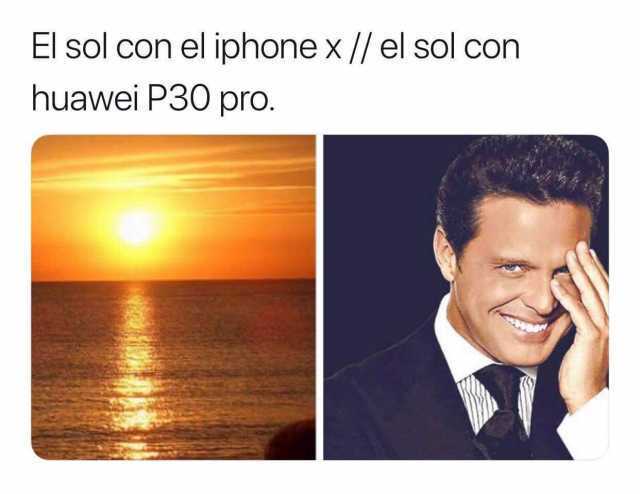 El sol con el iphone x. // El sol con huawei P30 pro.