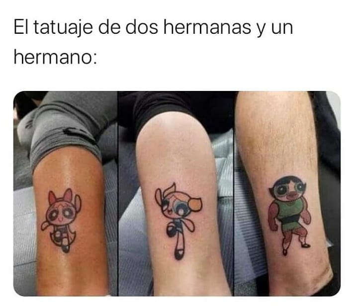 El tatuaje de dos hermanas y un hermano.