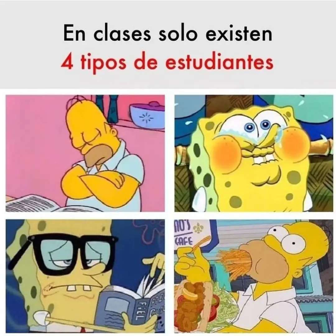 En clases solo existen 4 tipos de estudiantes.