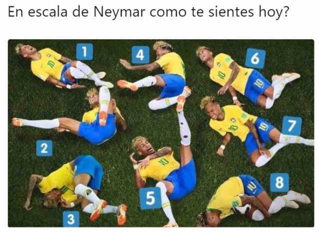 En escala de Neymar como te sientes hoy?