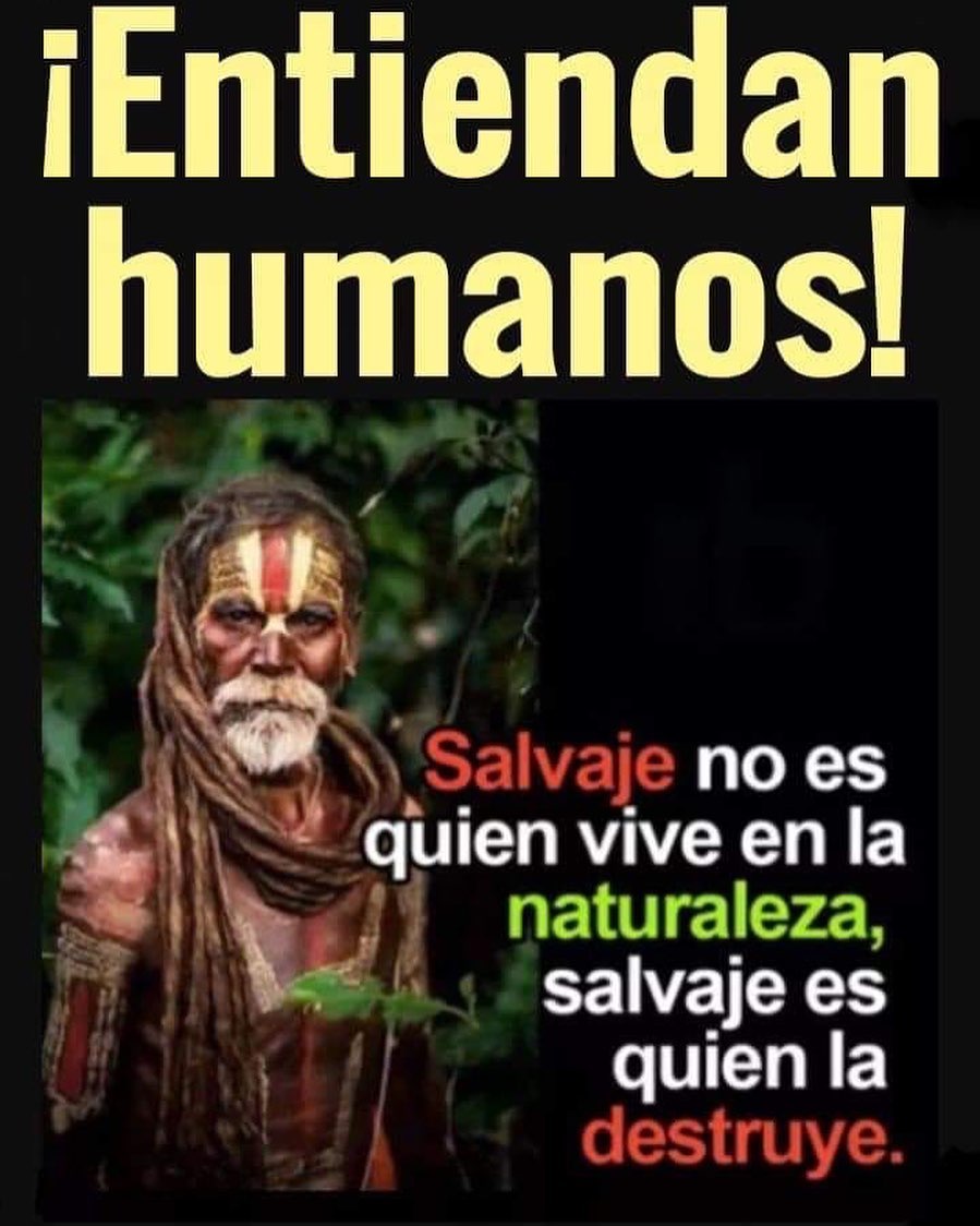 ¡Entiendan humanos! Salvaje no es quien vive en la naturaleza, salvaje es quien la destruye.