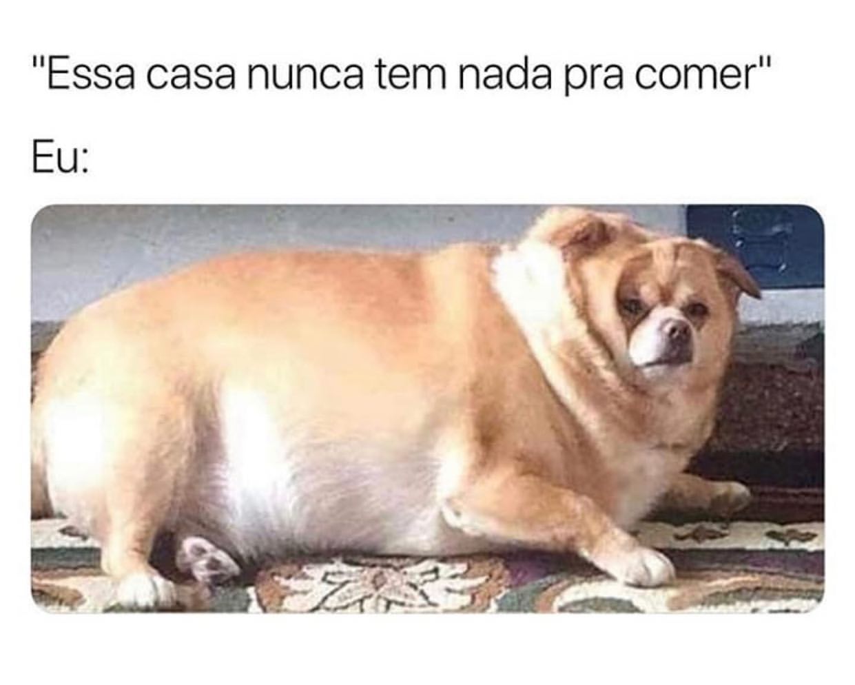 "Essa casa nunca tem nada pra comer" Eu: