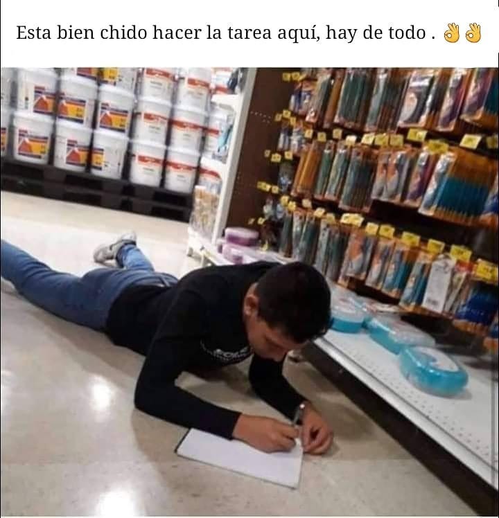 Esta bien chido hacer la tarea aquí, hay de todo.