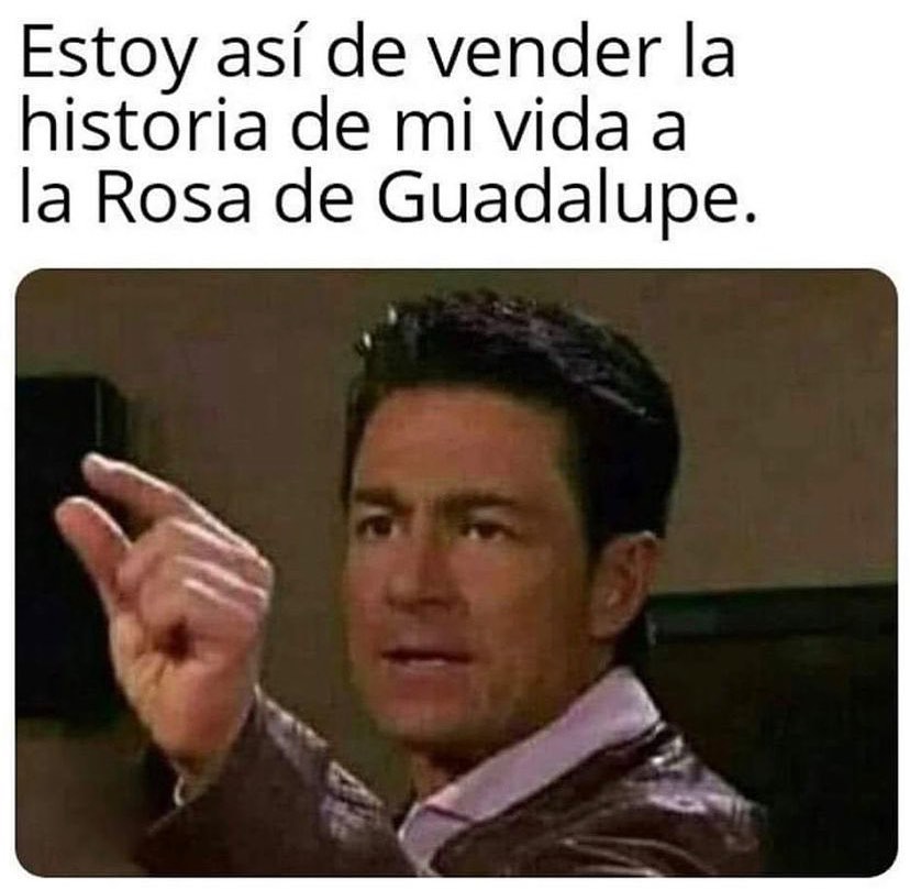 Estoy así de vender la historia de mi vida a la Rosa de Guadalupe.