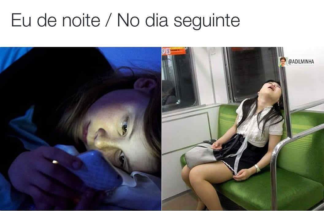 Eu de noite. / No dia seguinte.