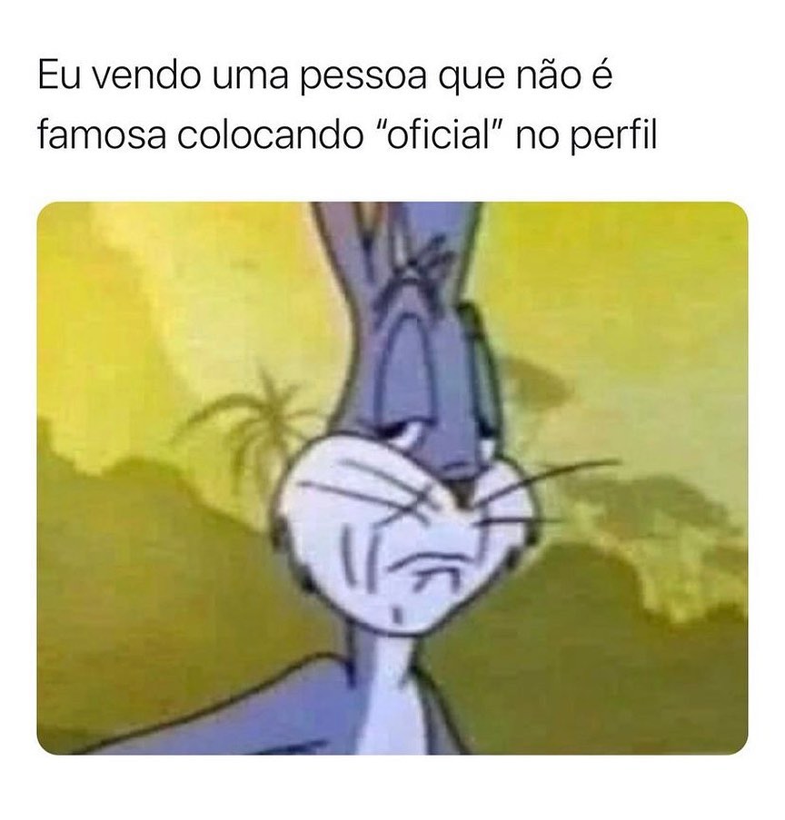 Eu vendo uma pessoa que não é famosa colocando "oficial" no perfil.