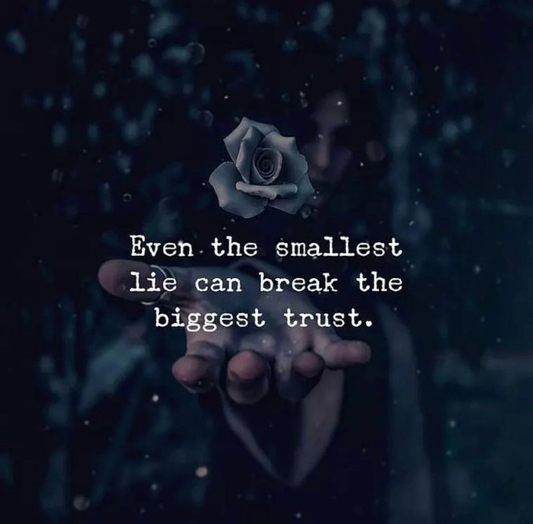 Even the smallest lie can break the biggest trust... - Phrases