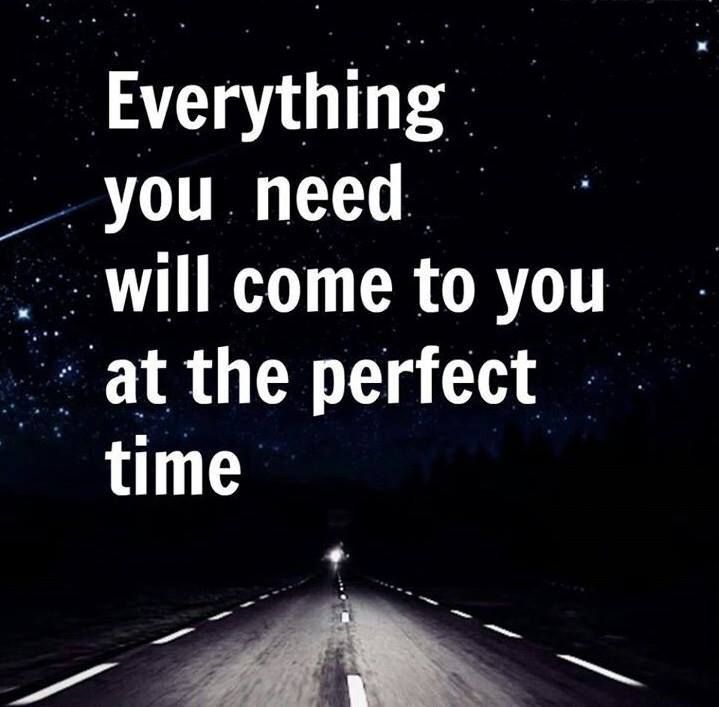 Everything you need will come to you at the perfect time.