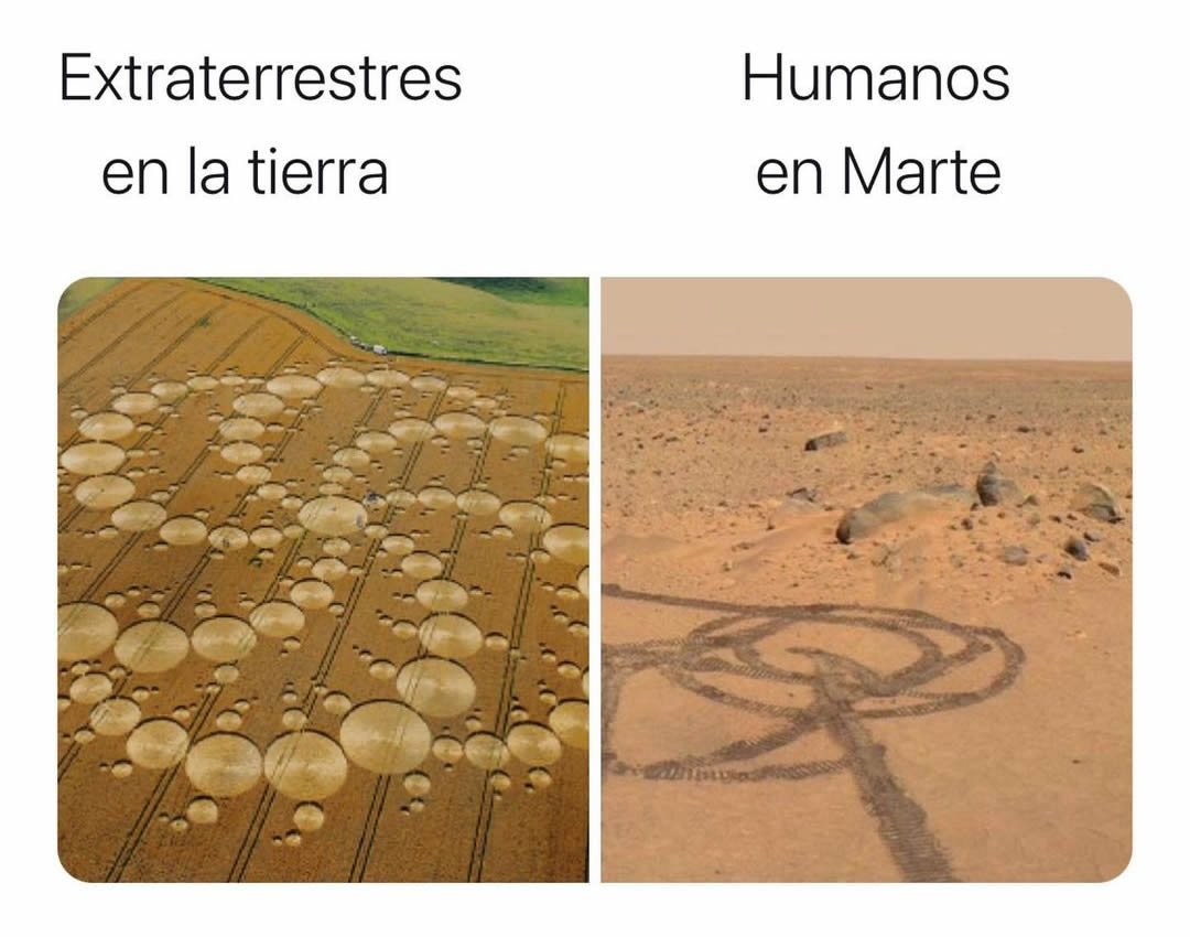 Extraterrestres en la tierra.  Humanos en Marte.