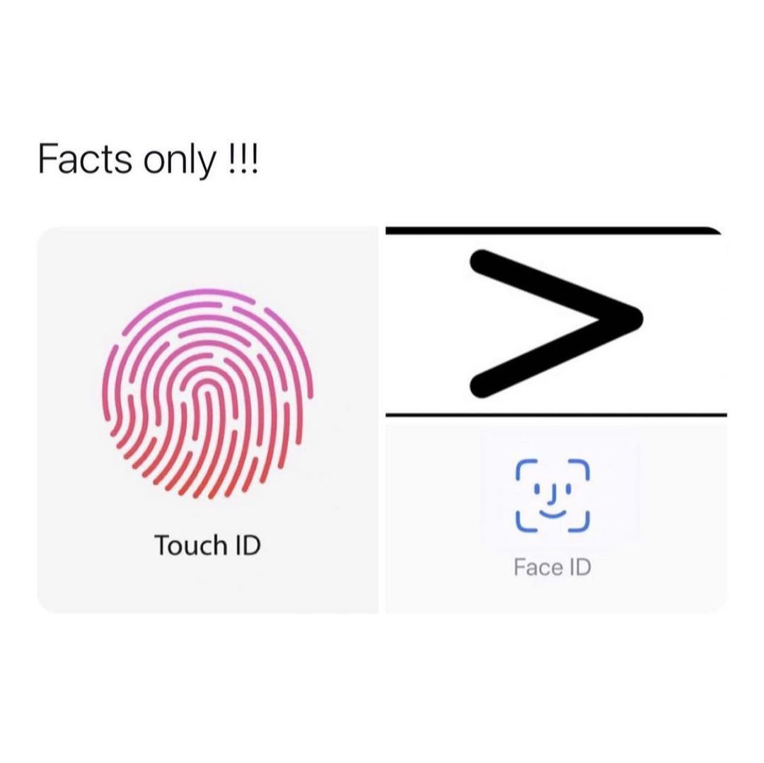 Facts only. Touch ID. Face ID.