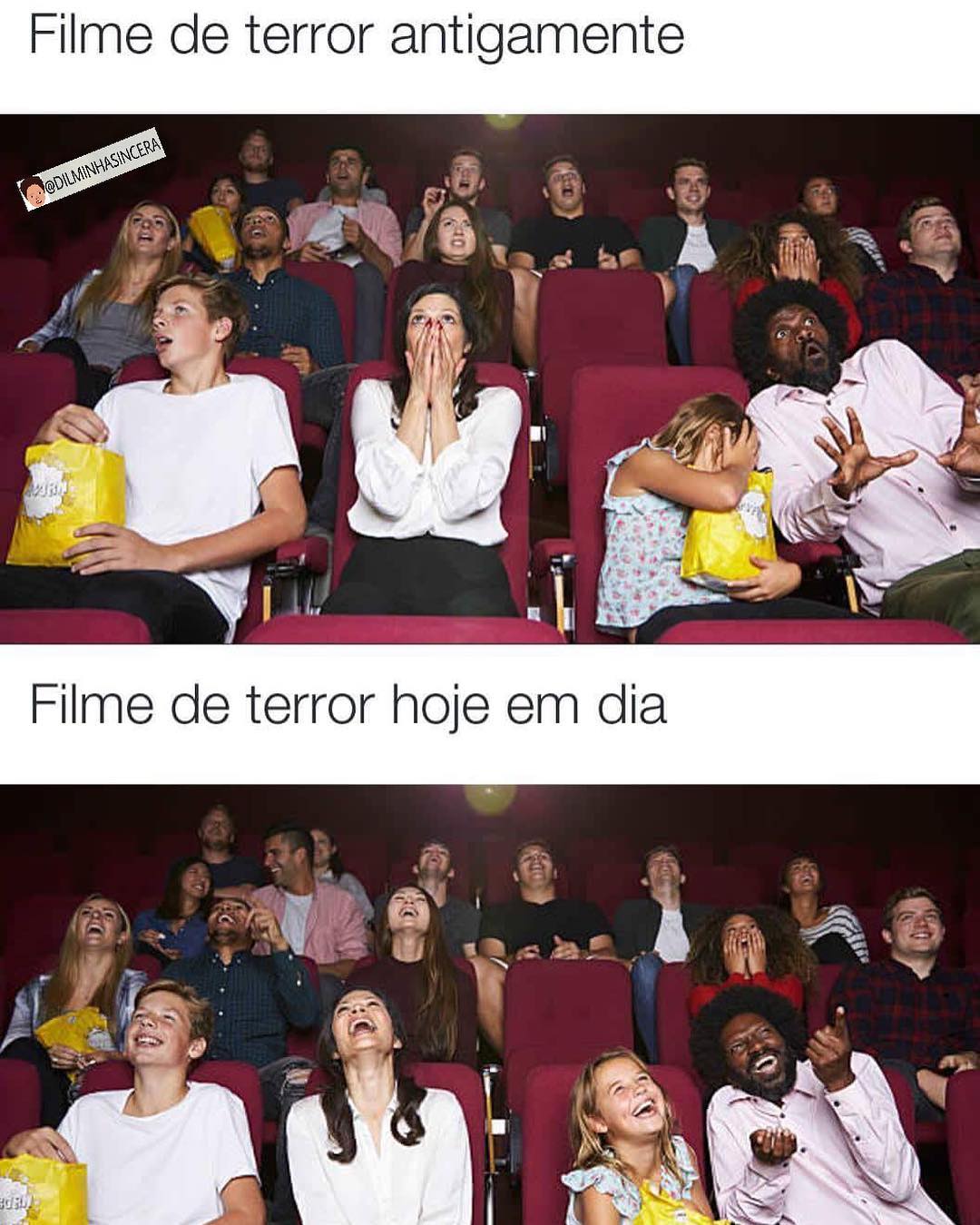 Filme de terror antigamente. Filme de terror hoje em dia.