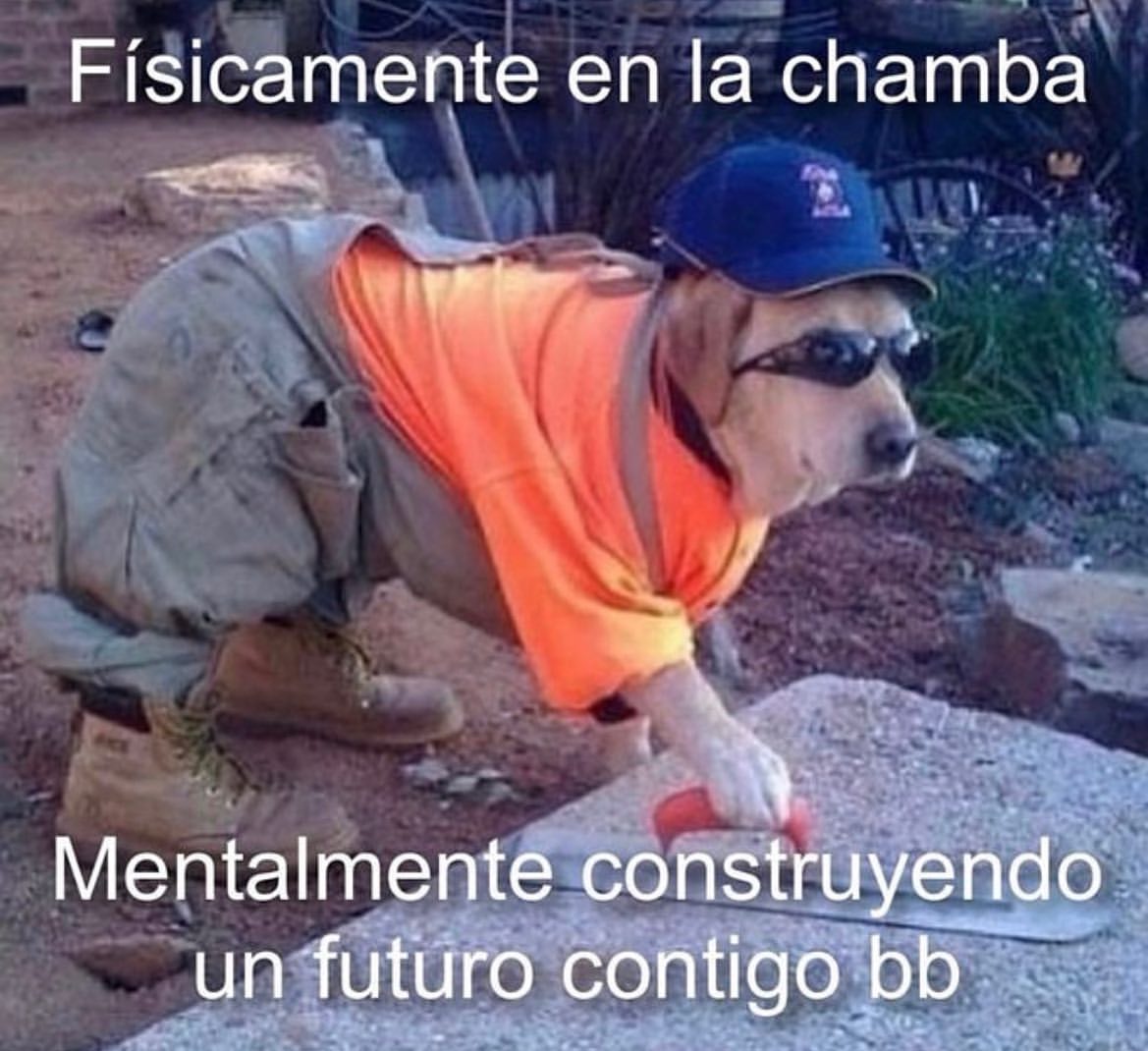 Físicamente en la chamba. Mentalmente construyendo un futuro contigo bb.