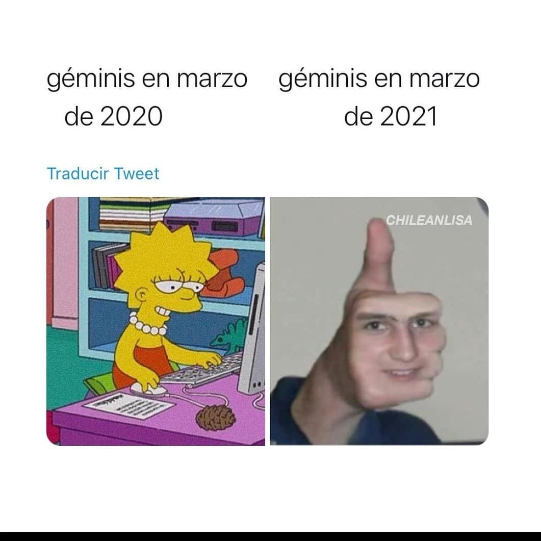 Géminis en marzo de 2020. Géminis en marzo de 2021.