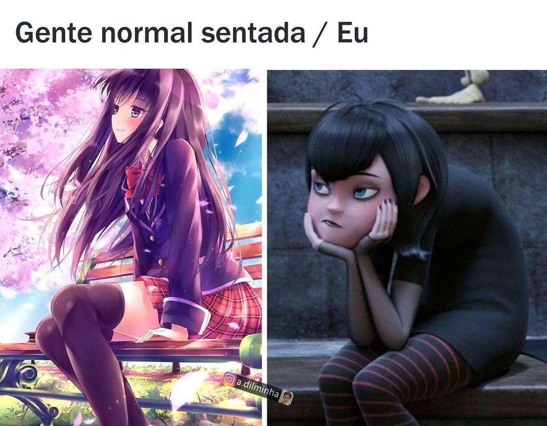 Gente normal sentada. / Eu.