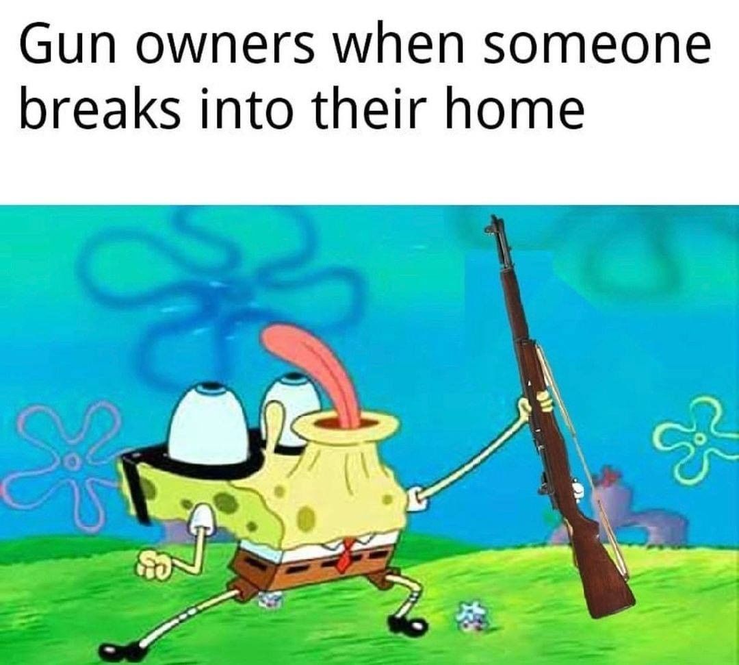 Gun owners when someone breaks into their home.