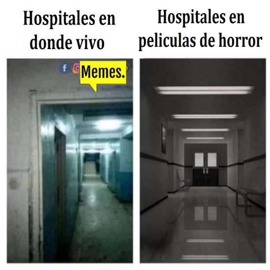 Hospitales en donde vivo.  Hospitales en películas de horror.