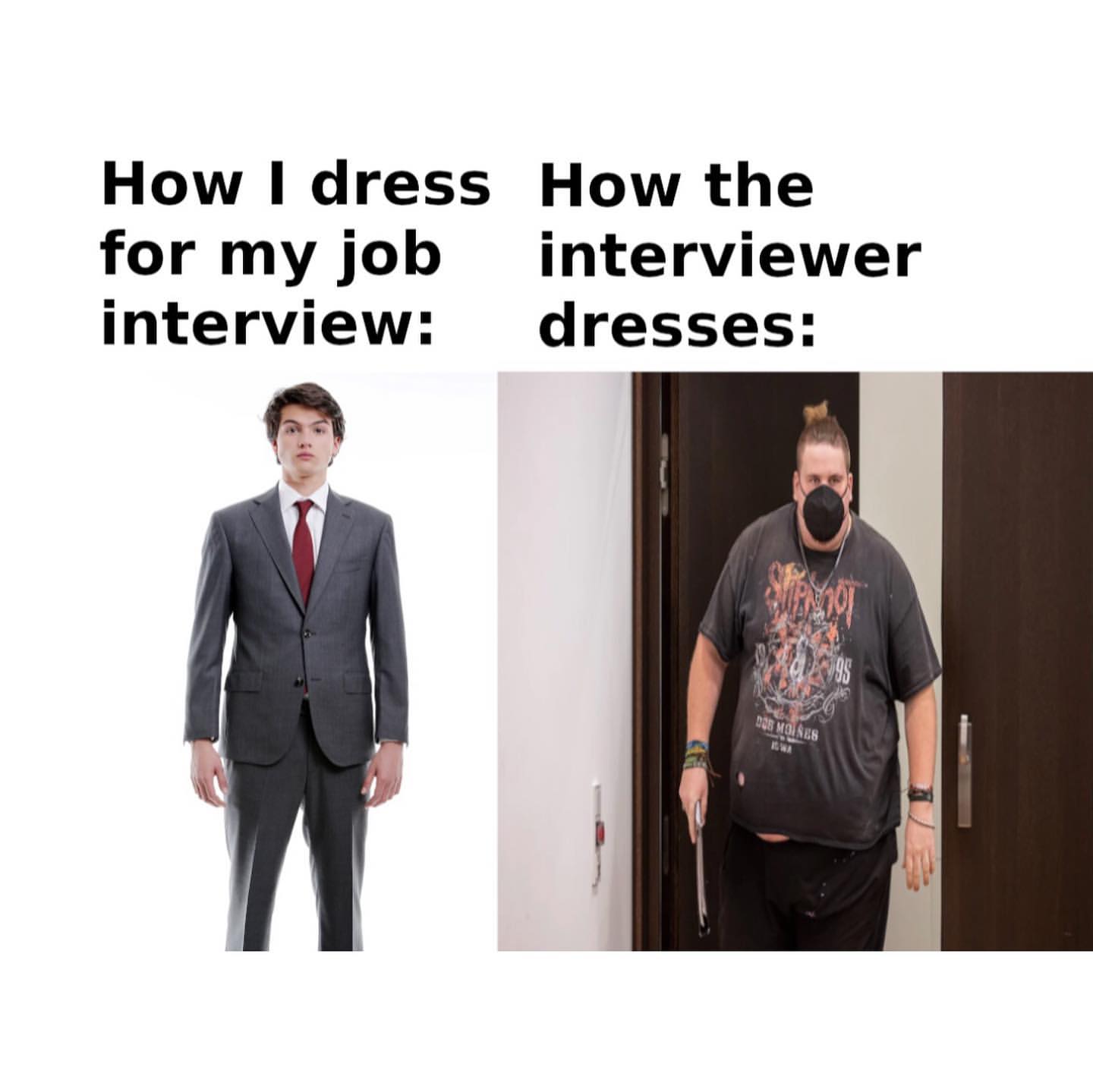 How I dress for my job interviewer. How the interviewer dresses: