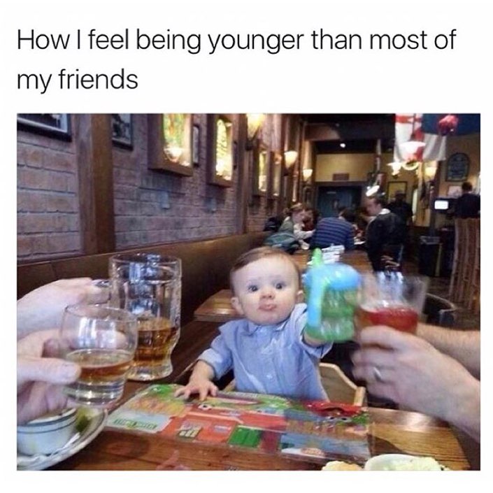 How I feel being younger than most of my friends.