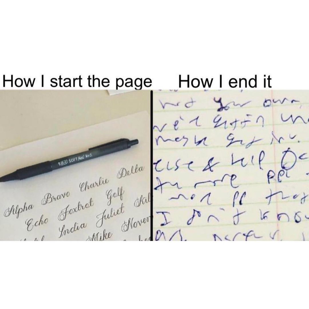 How I start the page. How I end it.