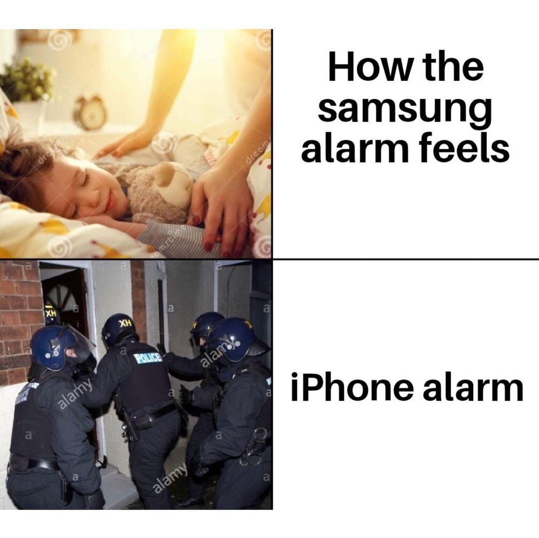 How the samsung alarm feels. iPhone alarm.