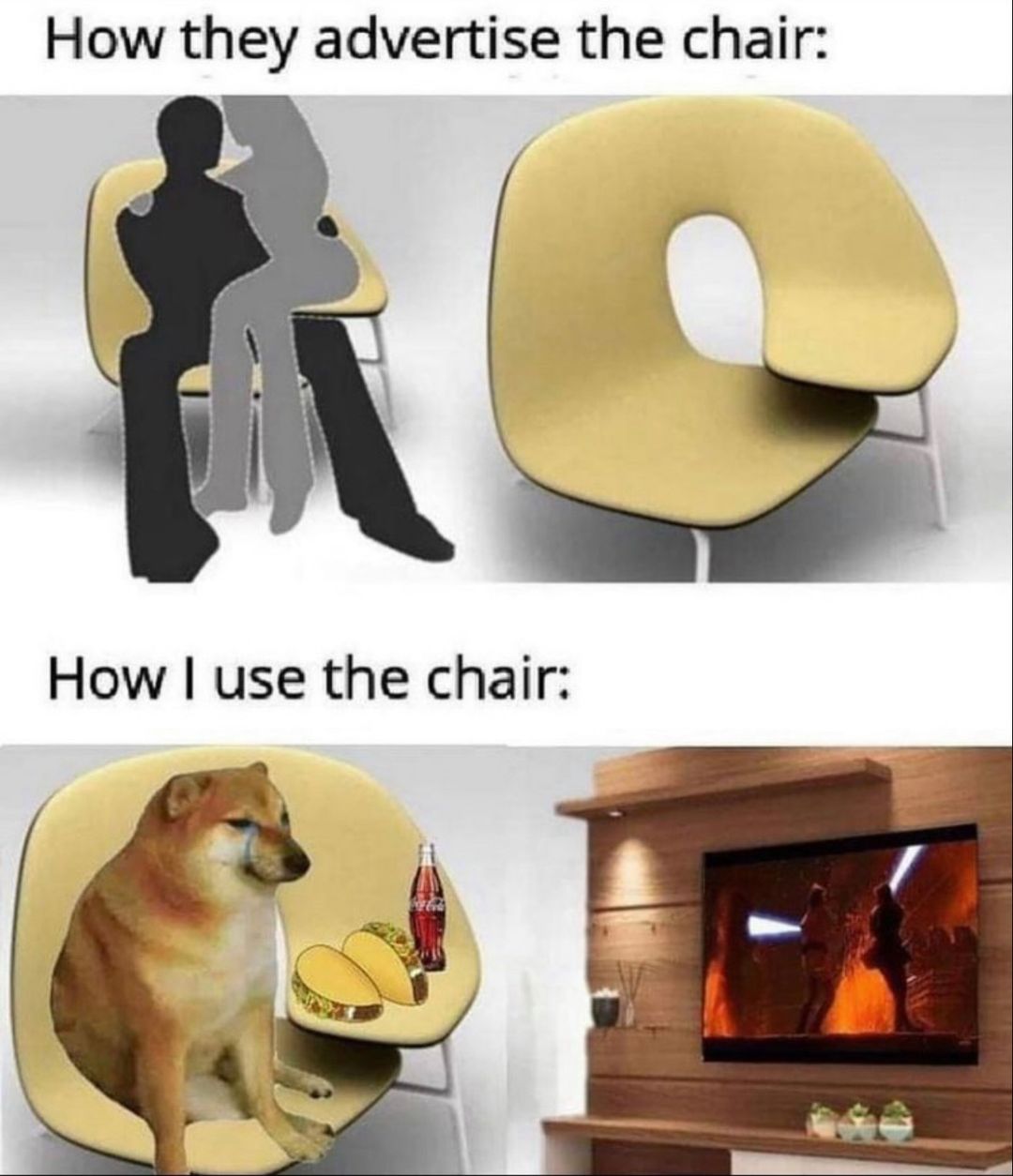 How they advertise the chair: How I use the chair: