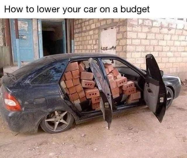 How to lower your car on a budget.