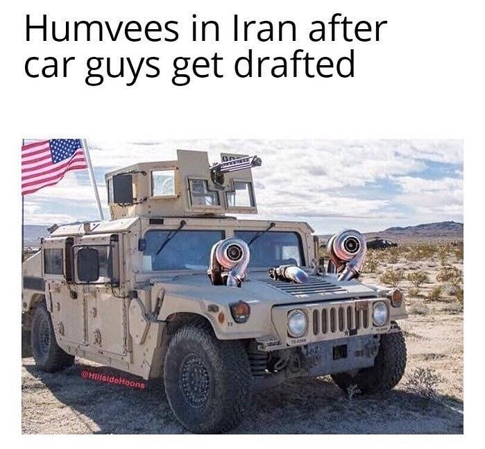 Humvees in Iran after car guys get drafted.