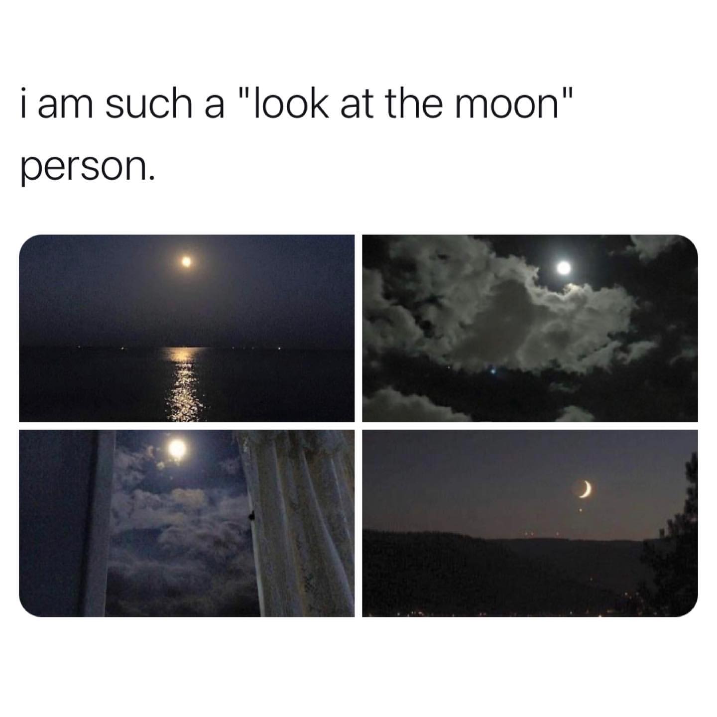 I am such a "look at the moon" person.