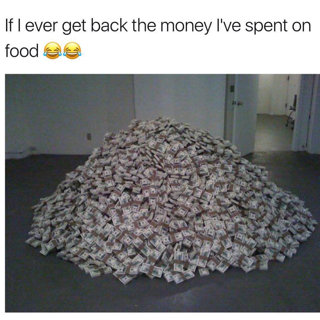 If I ever get back the money live spent on food.